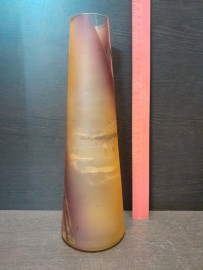 Ваза декоративная, стекло, высота 29 см. СССР. Картинка 7